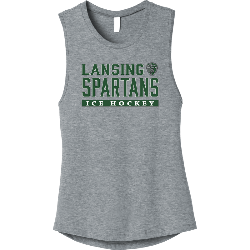 Lansing Spartans Womens Jersey Muscle Tan