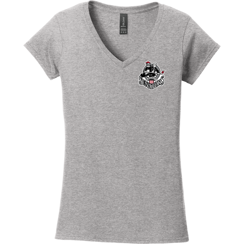 Grundy Senators Softstyle Ladies Fit V-Neck T-Shirt