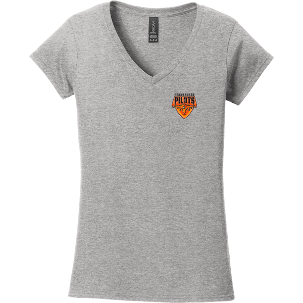 Pennsauken Pilots Softstyle Ladies Fit V-Neck T-Shirt