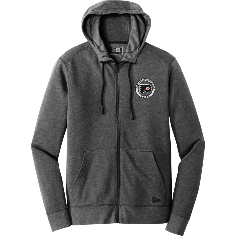 Philadelphia Flyers Elite New Era Tri-Blend Fleece Full-Zip Hoodie