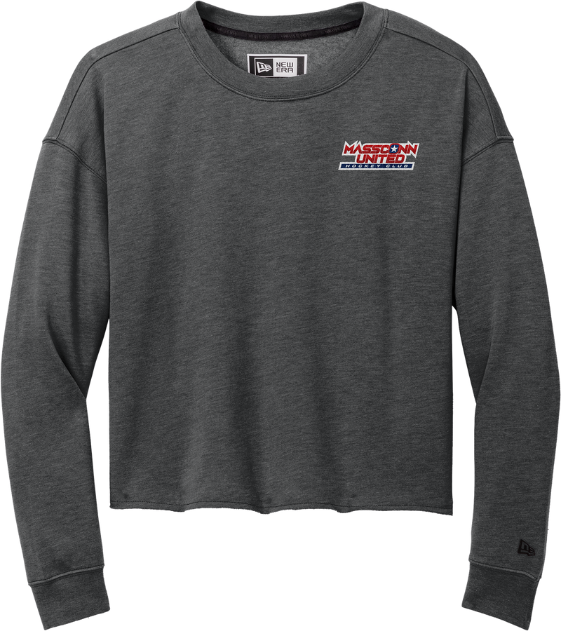 Mass Conn United New Era Ladies Tri-Blend Fleece Crop Crew