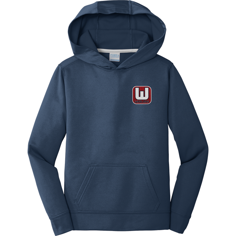 CT Whalers Tier 1 Youth Performance Fleece Pullover Hooded Sweatshirt