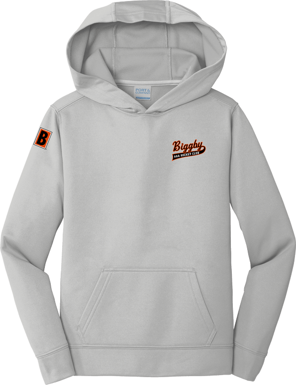 Biggby Coffee AAA Youth Performance Fleece Pullover Hooded Sweatshirt