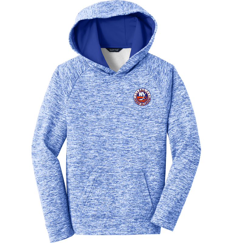 PAL Jr. Islanders Youth PosiCharge Electric Heather Fleece Hooded Pullover