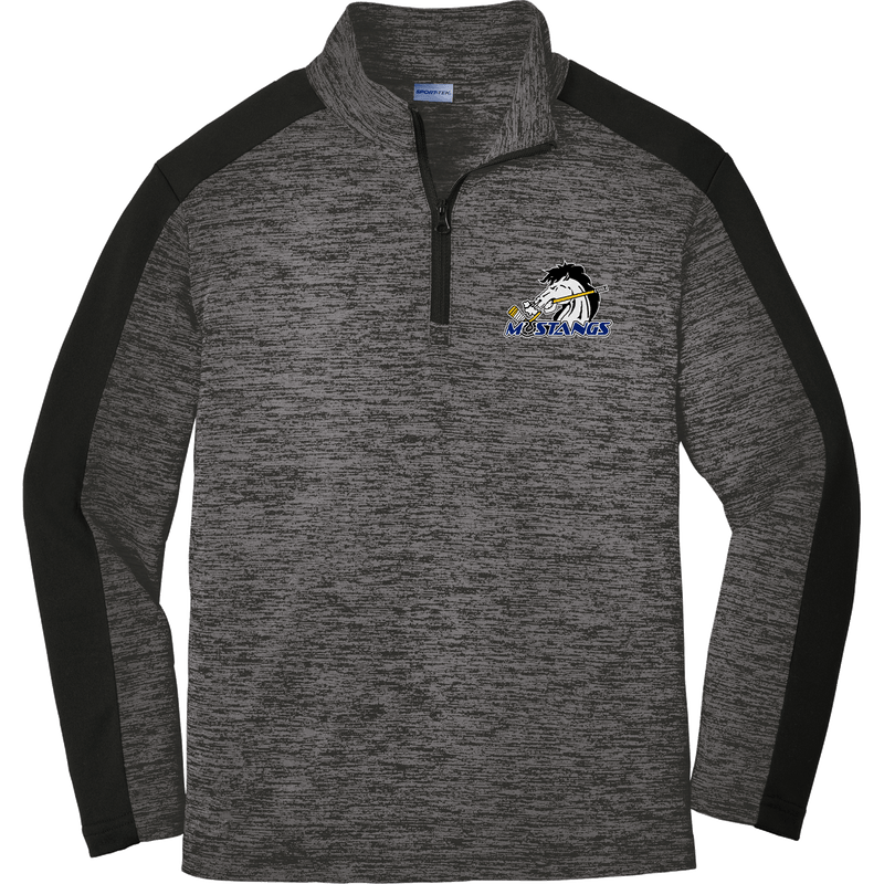 Mid-State Mustangs Youth PosiCharge Electric Heather Colorblock 1/4-Zip Pullover